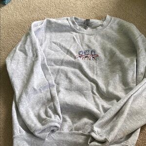 Gray “3 Spidermen” Crewneck Sweater